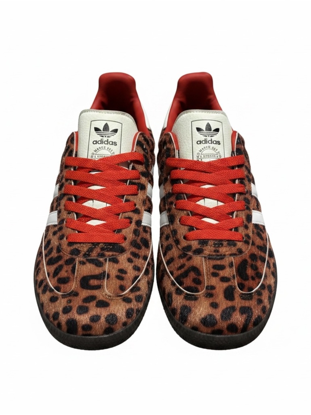 Adidas Unisex Leopard Print Sneakers in Brown and Red